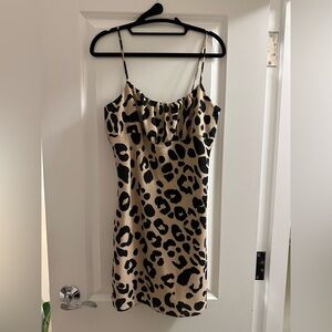 Never Worn Mango Black and Tan Patterned Dress